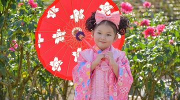 japanese girl dressed up for celebrating 753